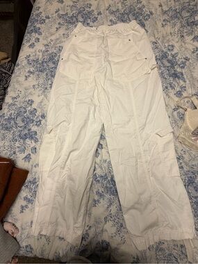Cotton On White Elastic Waist Cargo Pants